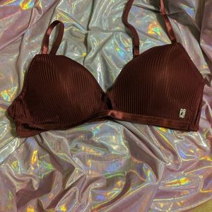 NWOT Paris Blues bra Size Large Burgundy